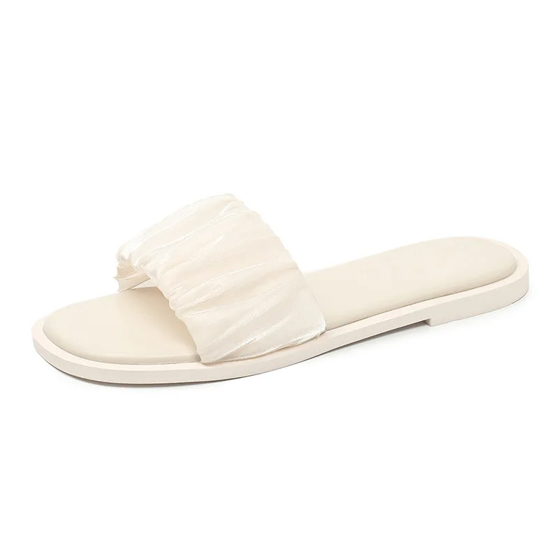 Туфли женские на низком каблуке роскошные шлепанцы блестящие кожа ПУ шитье