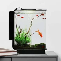 aquarium small fish tank creative goldfish tank oxygen filter lighting fighting fish tank self circulating ecological fish tank%ef%bc%8c