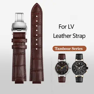 Genuine Leather Watch Strap For LV Tambour Series Q1121 Dedicated Watch Band  Male Interface 12mm Quick Disassembly Waterproof - AliExpress