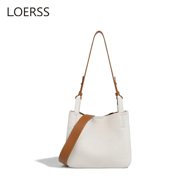 LOERSS Women's Tote Bags Leather Commuting Shoulder Bag Fashion Casual Crossbody Bag Large Capacity Handbag Adjustable Strap