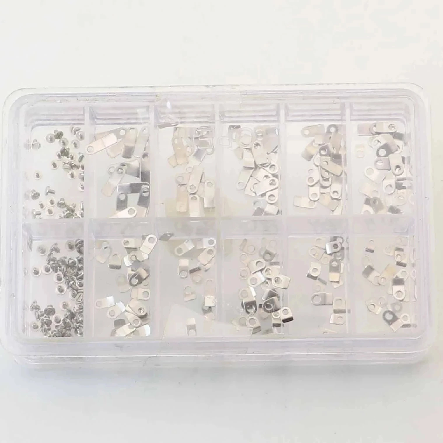 

240Pcs Watch Casing Clamp Movement Adapter Securing Screw Washer Repair Part Tools with Box for ETA 2824 2836 2846
