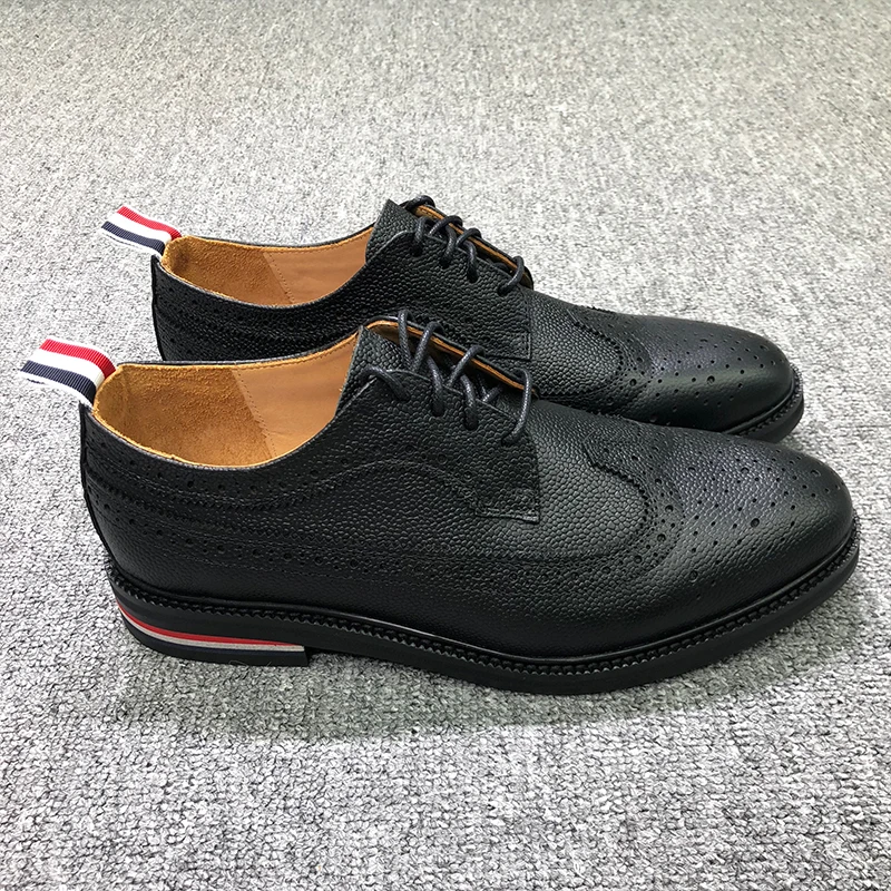 

TB THOM Men’s Shoes Carved Derby Genuine Leather Casual Footwear for Men Casual Business High Quality Male TB Brogue Shoes