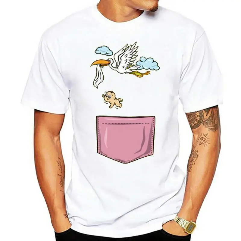 

Falling Baby Into Pocket Stork Mum To Be Adult Tops Tee T Shirt T-Shirt Popular Tagless