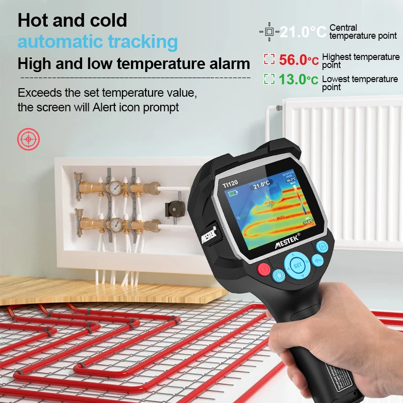 

Mestek Handheld Temperature Thermal Imaging Camera -20~400C Color Display Screen Industry Temperature Tester Thermal Imager