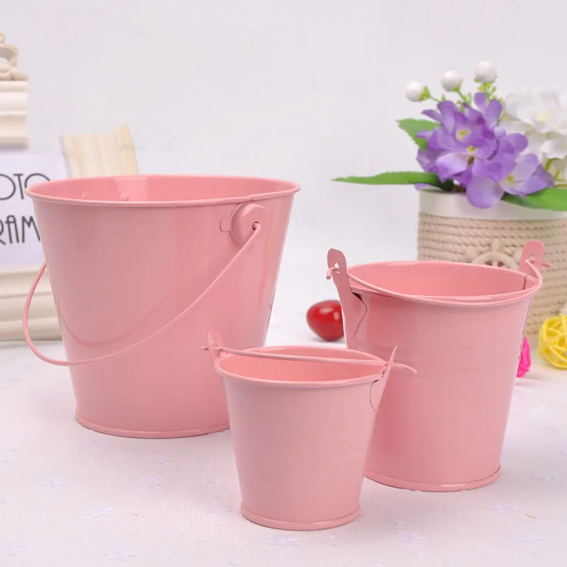 

Small iron bucket mini buckn watering flower container gadgetet bathroom kitchen household waterer outdoor garde