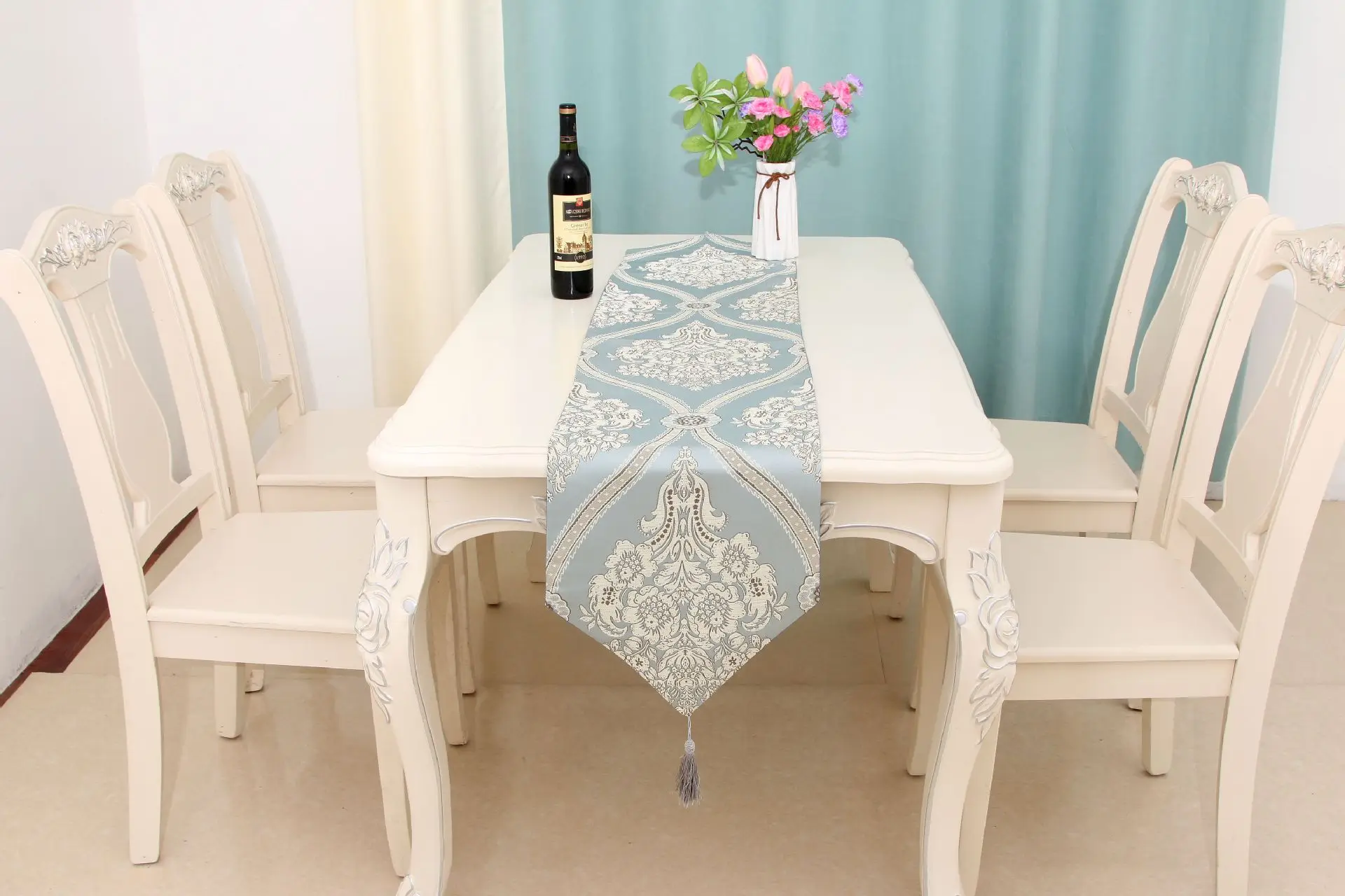 

High-precision Nordic luxury modern minimalist yarn-dyed jacquard table runner table mat bed end TV cover