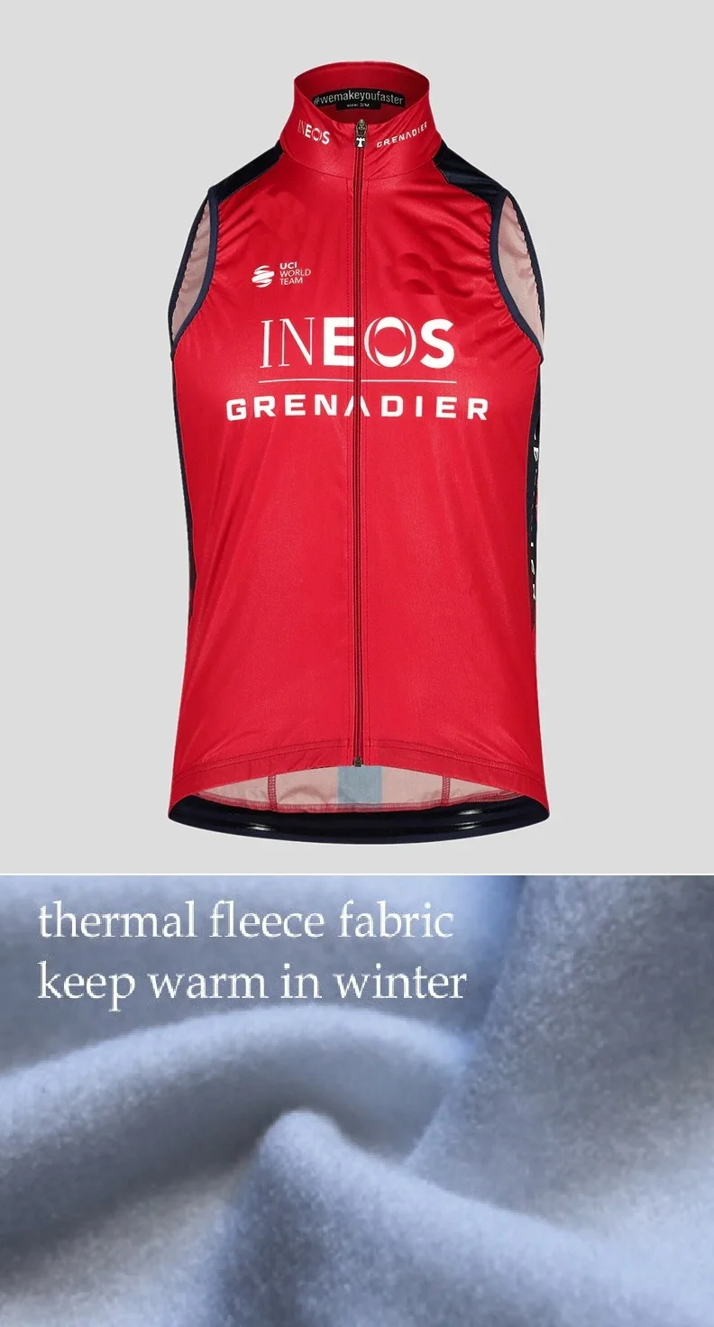 

WINTER FLEECE THERMAL 2023 INEOS Grenadier TEAM BLUE Sleeveless Cycling Vest Mtb Clothing Bicycle Maillot Ciclismo Bike Clothes