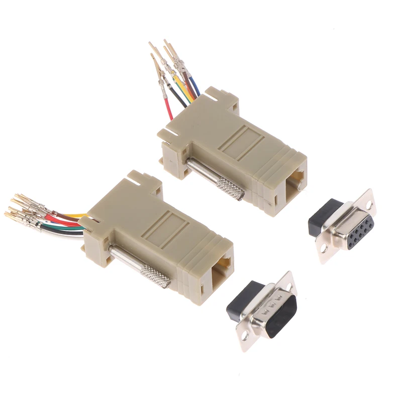 

9 Pin DB9 Female/Male DB9 To RJ45 Adapter Connector Rs232 Modular Cab-9as-fdte To Rj45 Db9 for Computer