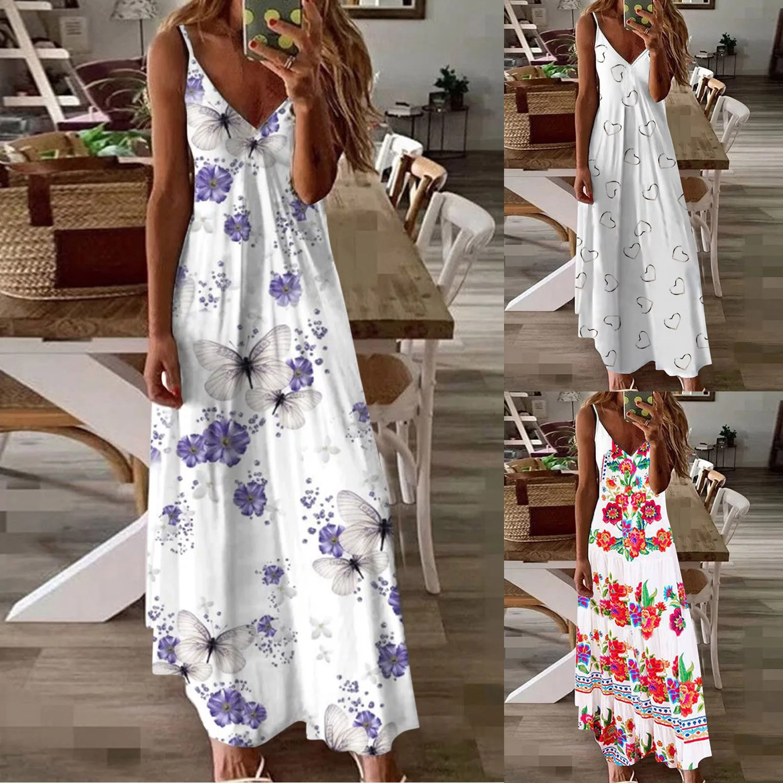 

Женское винтажное платье миди без рукавов, с V-образным вырезом