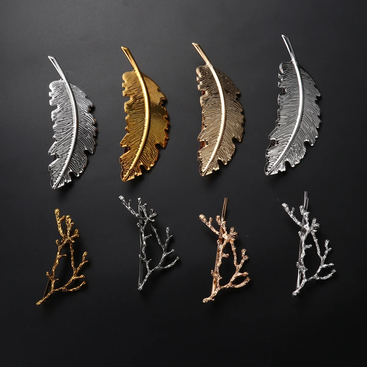 

Заколки для волос в виде листьев, Винтажная заколка-невидимка, женские металлические аксессуары для девочек, заколки-клипсы, стильная шпиль...