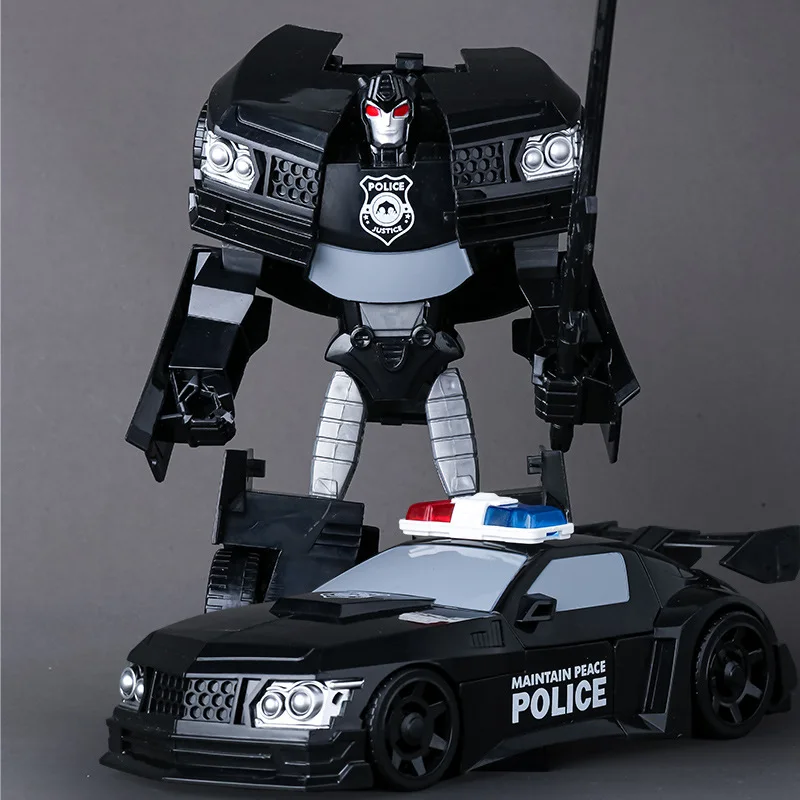 

Creative Police Car Transformation Toy Vehicles Action Figure Deformation Warrior Robot Model Toys Kids Birthday Game Best Gift