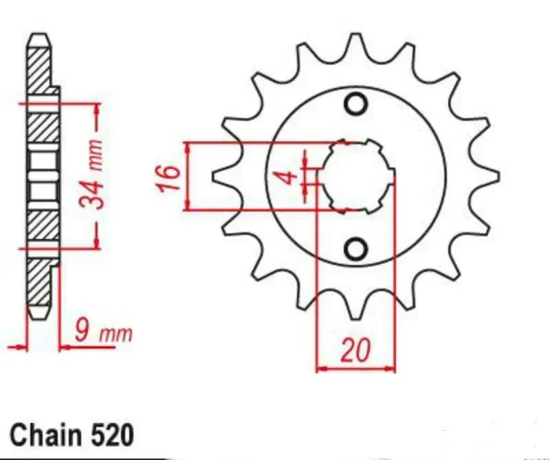 Передняя звездочка мотоцикла 520 13T 14T для Yamaha YFS200 Blaster 88-06 TT-R230 TTR230 05-24 DT200 L DT200L 1985