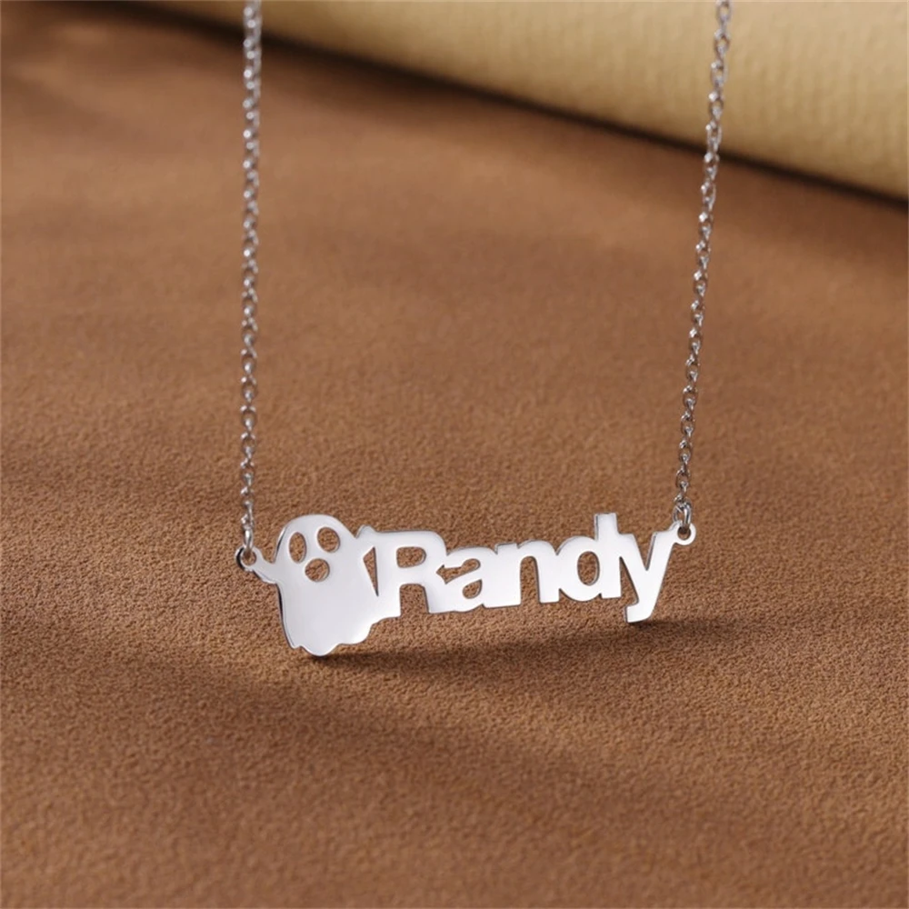 Минималистичное милое ожерелье с именем призрака на заказ подарки Хэллоуин для