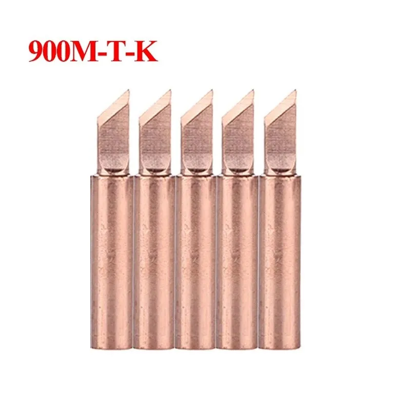 

5pcs 900M-T Soldering Iron Tips Kit Copper Lead-free Welding Solder Tip 933.907.951 4mm Inner 6mm Outer Welding Tools