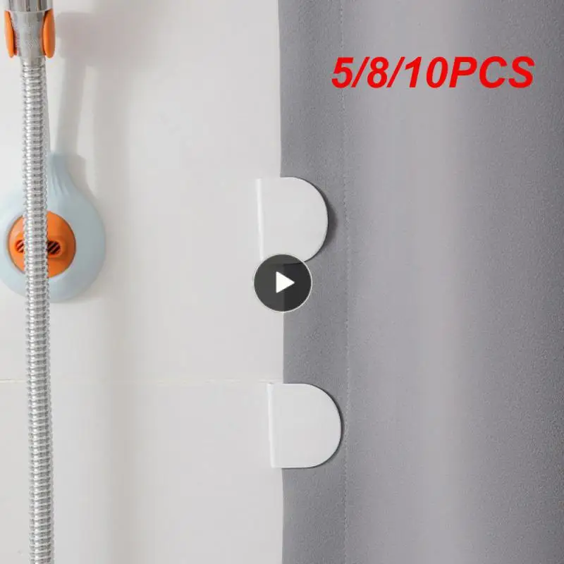 

5/8/10PCS Splash Proof Wide Range Of Application Curtain Clip Easy To Use Shower Curtain Clip Built-in Anti-skid Ball Regular