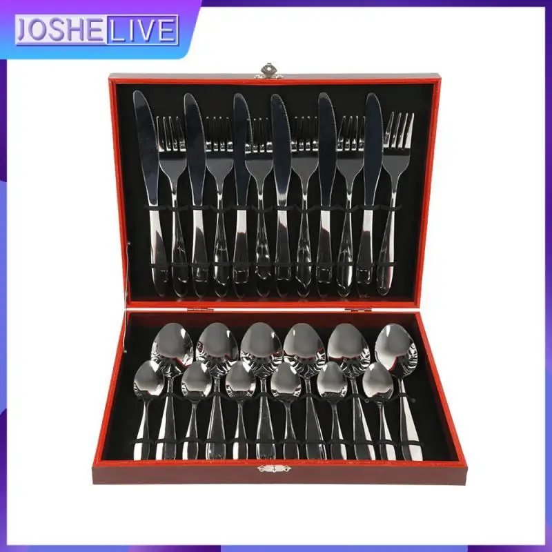 

Набор металлических столовых приборов из нержавеющей стали, 24 шт.