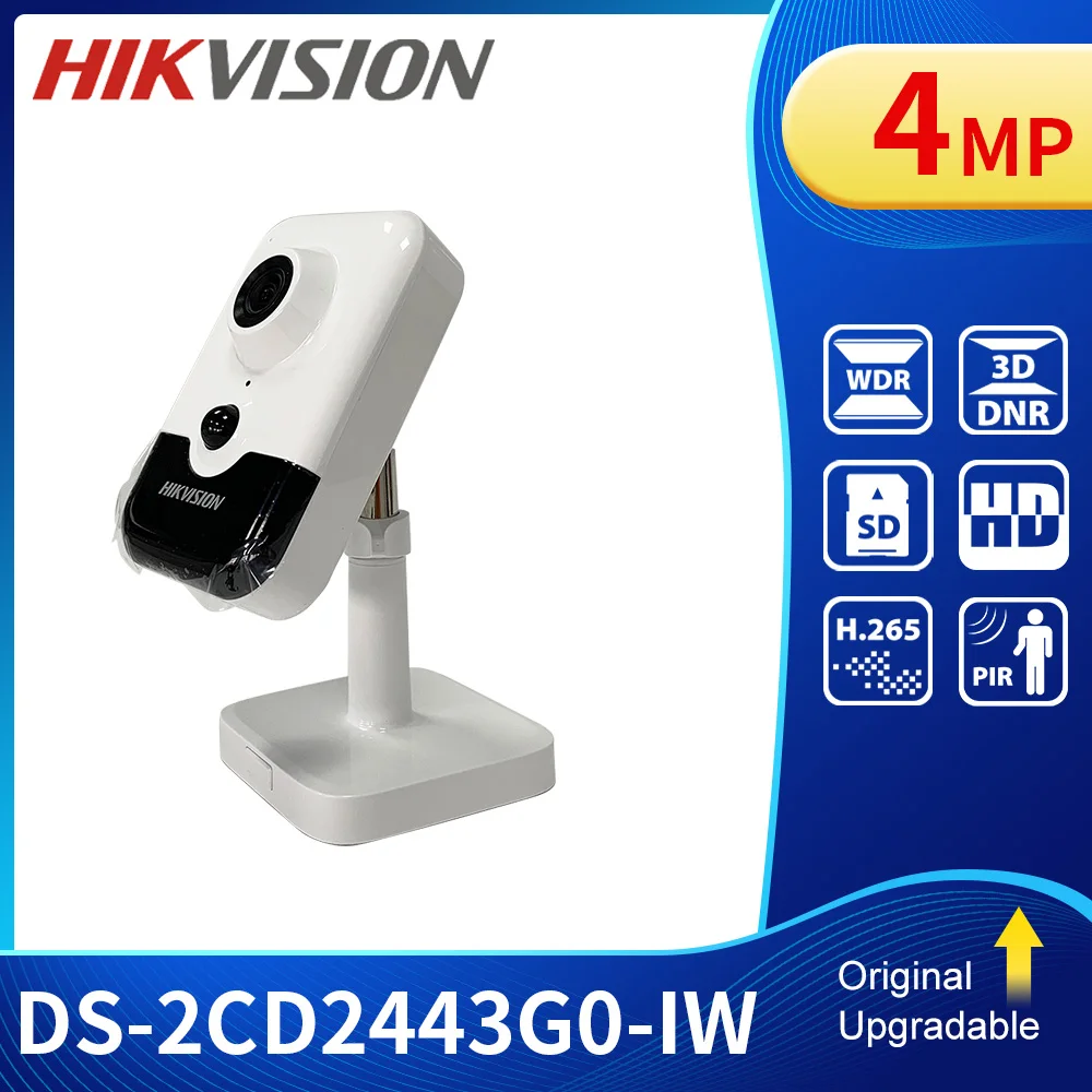 

Hikvision DS-2CD2443G0-IW 4MP IP WIFI Camera Cube POE Two-way Audio PIR CCTV Wireless IPC
