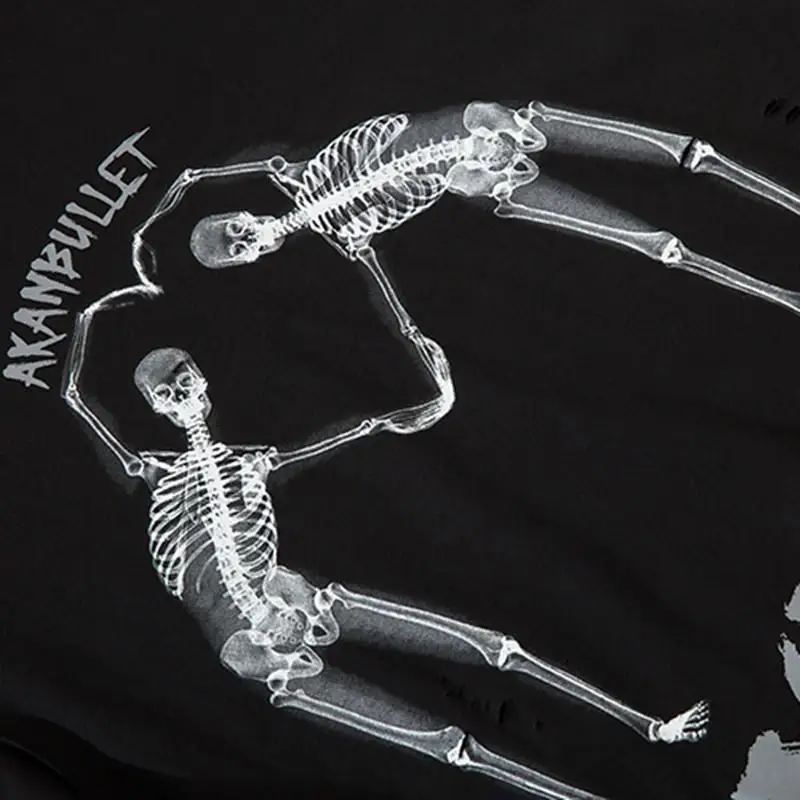 Женская футболка с коротким рукавом свободная принтом черепа в уличном стиле Y2K