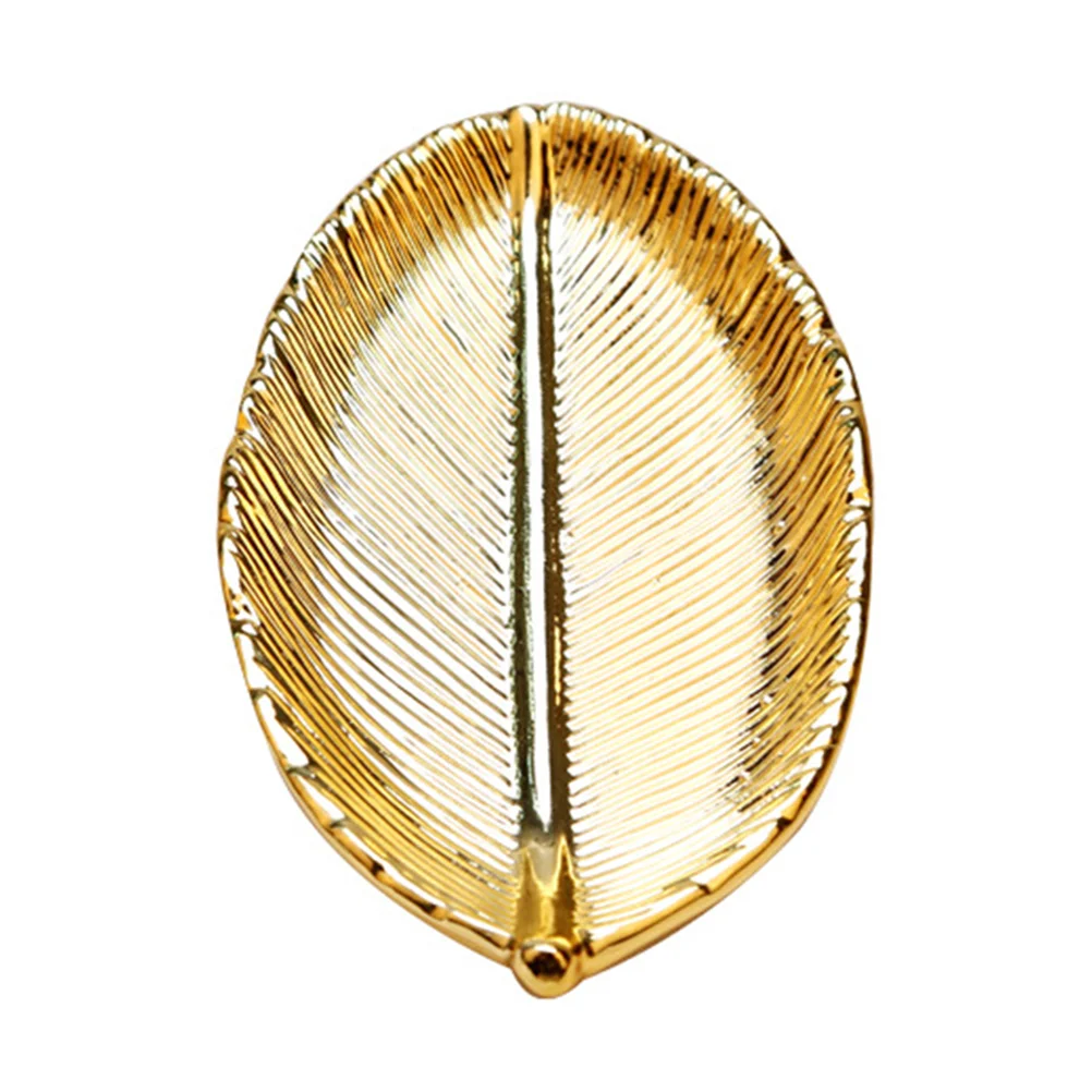 

Jewelry Ring Holder Nail Art Tips Display Holder Leaf-shape Ceramic Plate