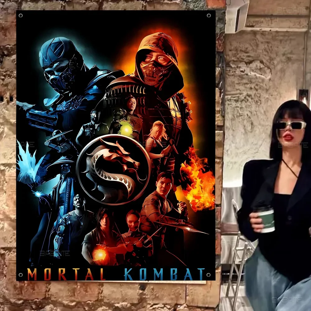 Фото Mortal Kombat белая бумага DIY флаг для семейной группы фото гостиная домашний декор в общежитии настенный художественный декор баннер №1