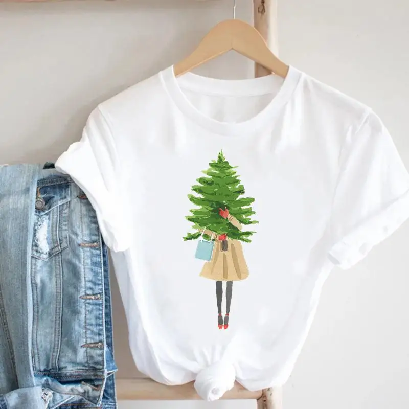 

Women Holiday Merry Christmas Tree 2022 Winter New Year T Tee Fashion Pretty Nice Print Tshirt Top Cartoon Graphic T-shirt