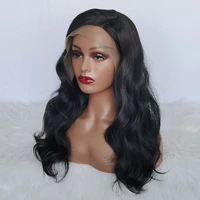 body wave lace front wig synthetic natural black wig water wave side part lace wigs glueless heat resistant wigs for black women