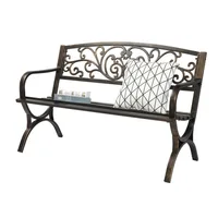 127*60.5*84.5Cm Butterfly Back Cross Feet Bronze Iron Bench Easy To Assemble Suitable for Backyards, Porches and Trails