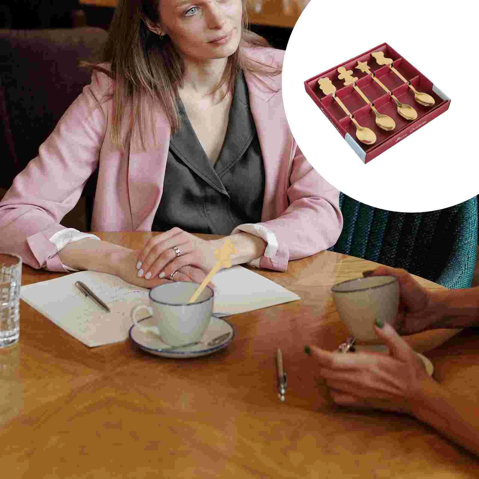 Tapetes Gruál Para Mesa De Comedor Рождественская десертная ложка Прекрасные виниловые