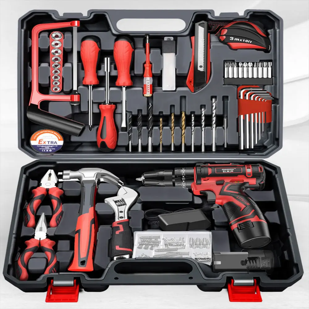 

2023 New Electric drill tool kit, electrician maintenance, electric drill, electric screwdriver, metal wall plate