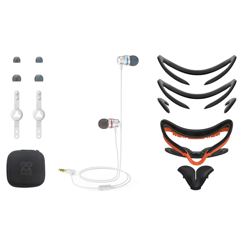 

Top AMVR OOM Noise Isolating Earbuds For Oculus Quest 2 VR Headset & VR Facial Vent Soft Bracket PU Leather Foam Face Cover