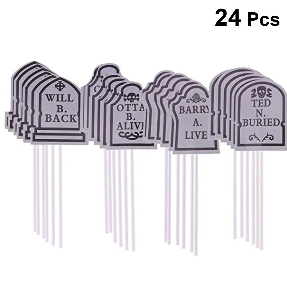 

Tombstone Cupcake Cake Decorations Topper Graveyard Toppers Pick Picks Dessert Ornament Horrible Muffinbirthday Themedinsert