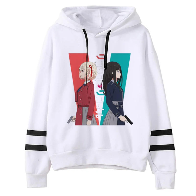 

lycoris recoil hoodies male hip hop anime printed men hoddies Ulzzang Korea