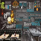Европейская и американская Ретро ностальгическая настенная бумага для пива, 3D бар барбекю Ресторан промышленный Декор настенная бумага 3D