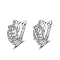 925 stamp silver color women luxury classic earrings style zircon charm stud earring girl elegant jewelry vintage gifts new