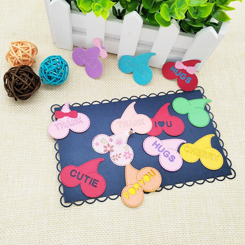 Новинка 2022 прямоугольные металлические Вырубные штампы в форме вишни для