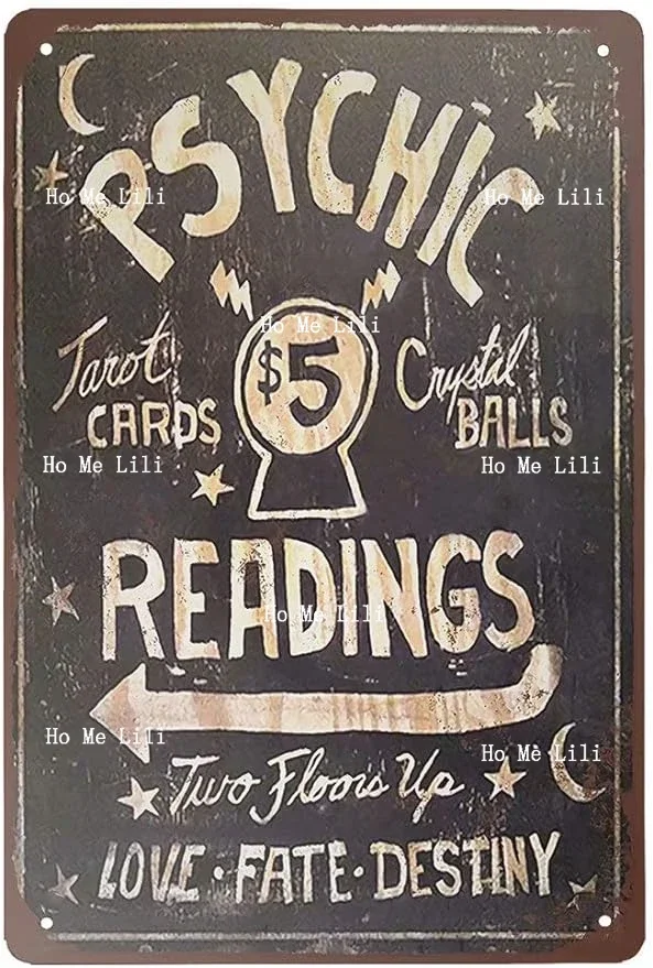 Металлическая жестяная вывеска Stevenca психические чтения карты Таро $5 хрустальные