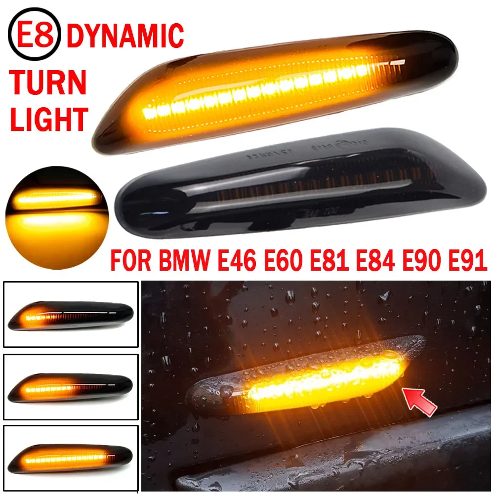 

2pcs for BMW Led Dynamic Side Marker Turn Signal Light Sequential Blinker Light for E90 E91 E92 E93 E60 E87 E82 E46 Error Free