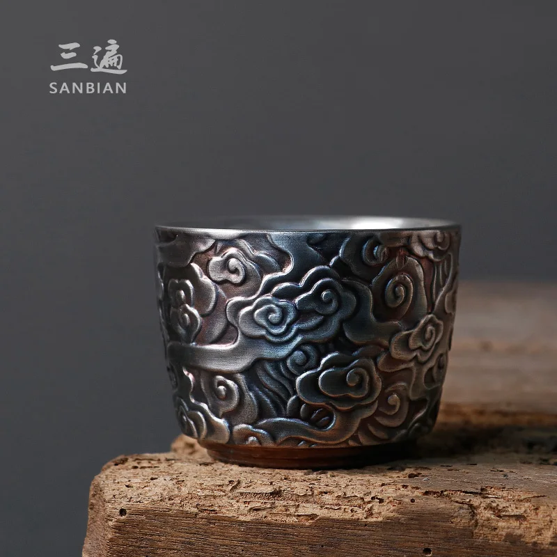 Три раза позолоченная чашка Sier 99 чайная набор кунг-фу с рисунком облака ручной