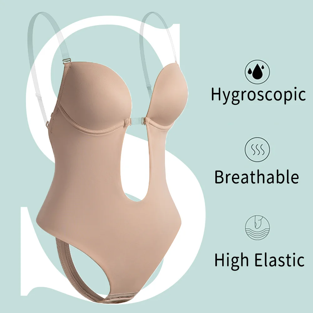 Deep U-shaped Invisible Halter Shapewear Comfortable Sexy Women Lingerie One-pieces  Body Shaper  Corsets for Women