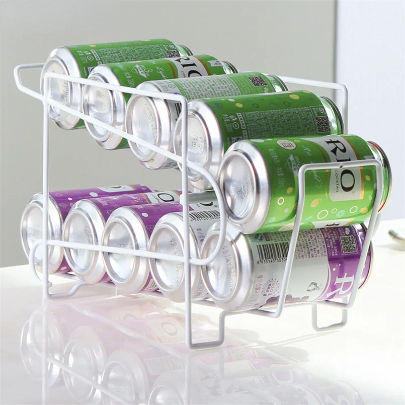 

High Quality Cans Beer Cola Storage Shelf Refrigerator Storage Rack Iron Organizador Cozinha Porta Tempero Kitchen Accessories