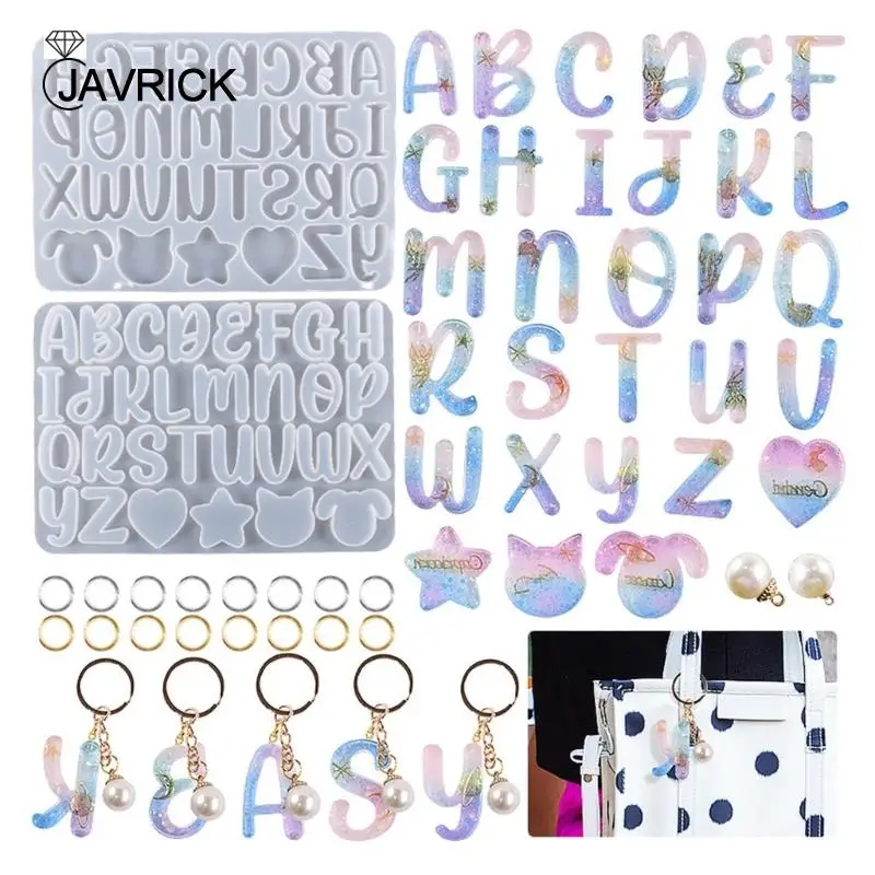 

Letter Keychain Resin Mold Silicone Necklace Pendant Mold for Jewelry Making DIY Letter Charm Epoxy Mold DIY Craft