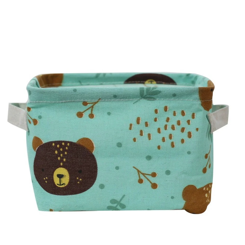 

Storage Small Square Dustproof Storage Basket Cotton Linen Rectangular Household Small Object Box