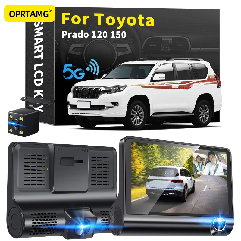 

OPRTAMG Dash Cam 540C6 Car DVR 3 Cameras Lens 4.0 Inch 1080P dashcam For Toyota Prado 120 150 1994 1995-2018 2019 2020 2021 2022