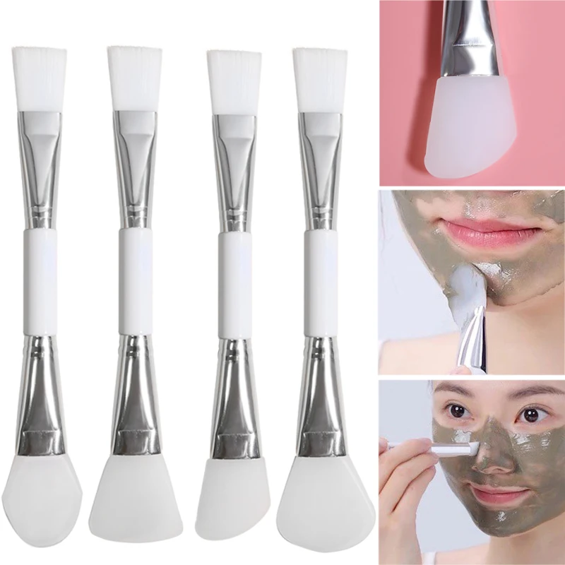 

Double-headed Facial Mask Brush Professional Silicone Wool Fiber Blending Brushes Easy To Clean Skin Care Cosmetic Tool 1PCS
