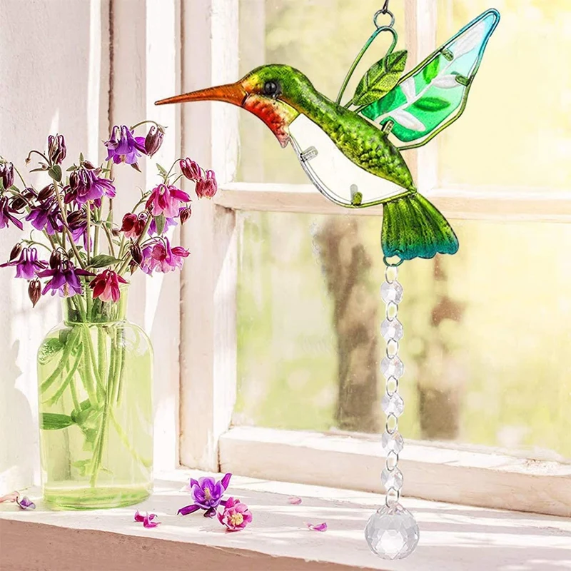 Витражные подвески для окон в виде птиц Ловца солнца кристаллы витражные