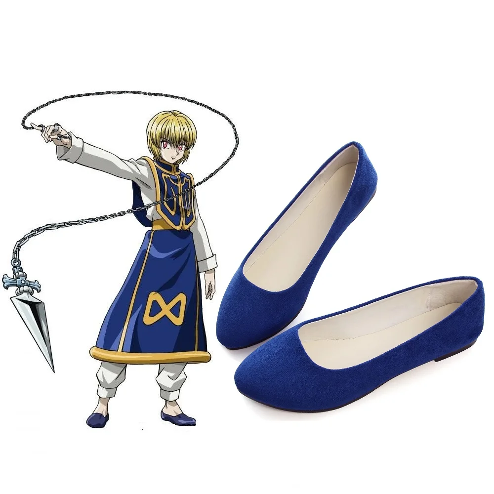 

Anime Hunter X Hunter Kurapika Cosplay Blue Shoes Fancy Boots Halloween Carnival Party Costume Accessories Custom Made