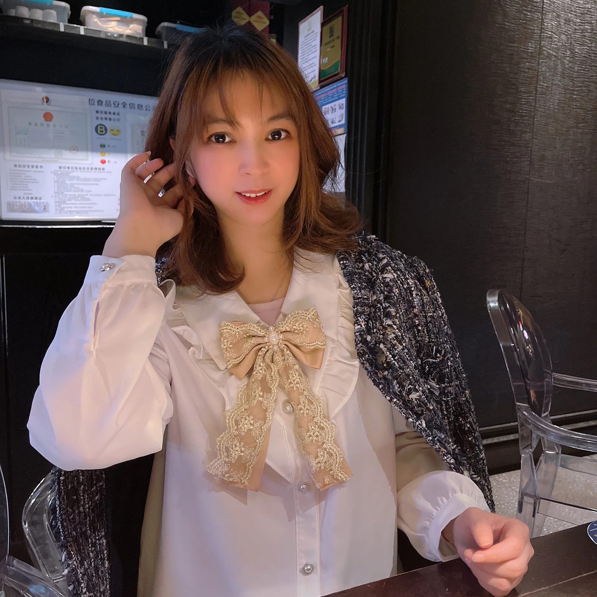 Новинка брошь в стиле ретро колледжа галстук-бабочки Винтажный кружевной