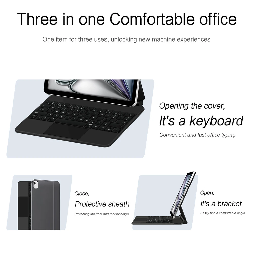 Фото Чехол Magic Keyboard для iPad Air 11 дюймов M3 2025 iPad Air M3 M2 11 дюймов A3266 A3267 A3270 Smart Cover Folio Multi-touch Backlight №5