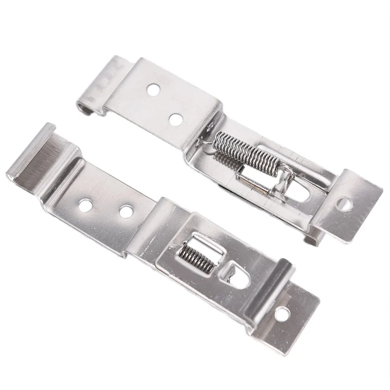 

2 PCS Rectangular Car License Plate Spring Loaded Stainless Steel Bracket Cars Frame Holder Clamps Trailer Number Plate Clips