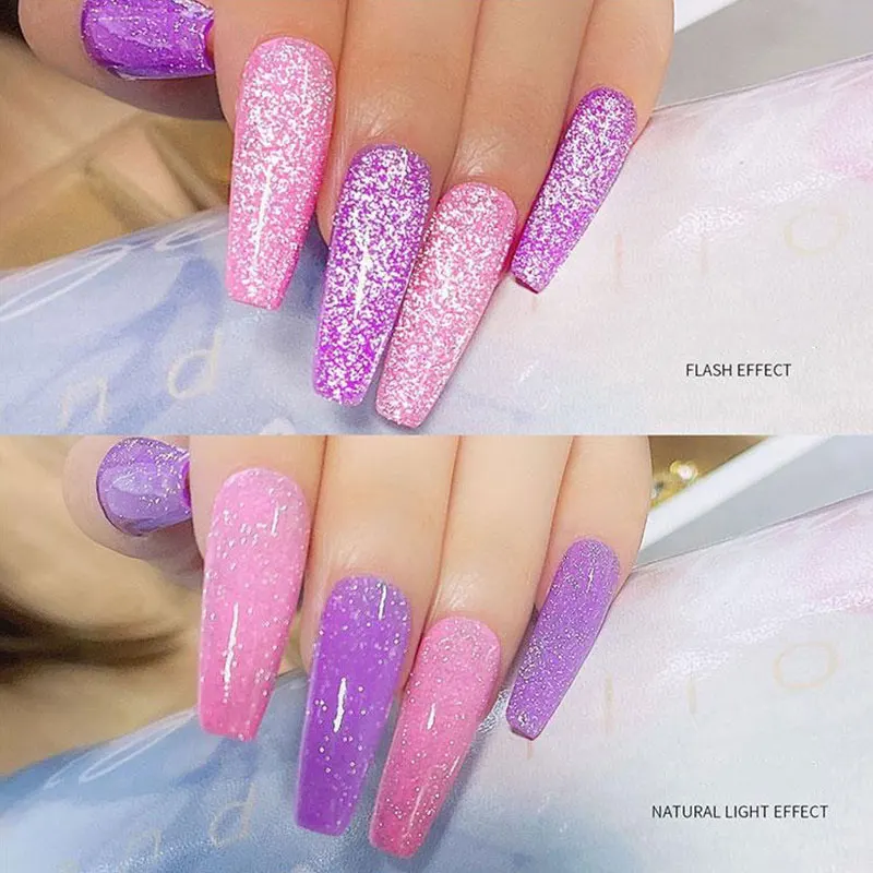 Светоотражающий Гель-лак для ногтей LILYCUTE 7 мл блестящее покрытие с блестящим